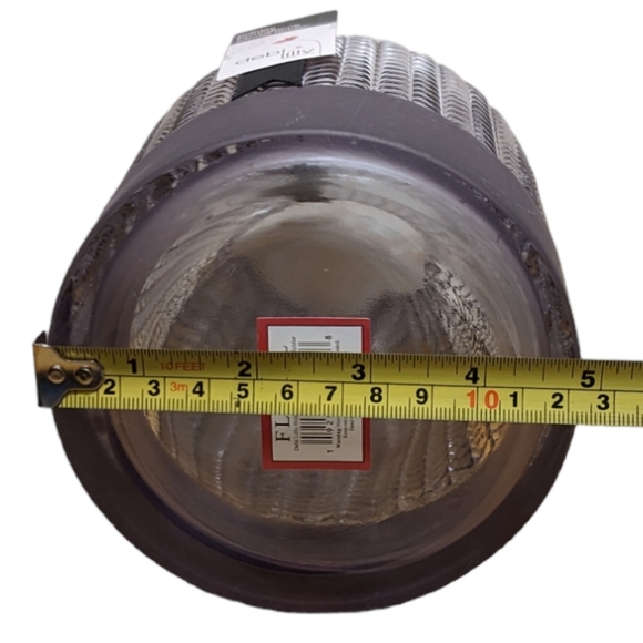 Debi Lilly Smokey Gray Heavyweight Holiday Herringbone Candle Holder Vase - Picture 8 of 9